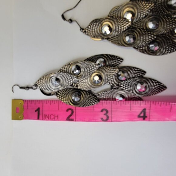 Silver Tone Light Long Dangle Earrings - Picture 6 of 6